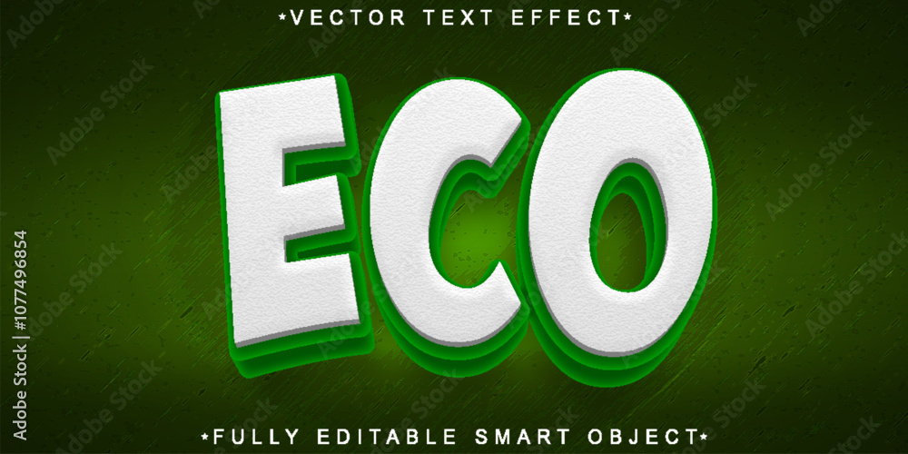 Aufkleber green eco vector fully editable smart object text effect