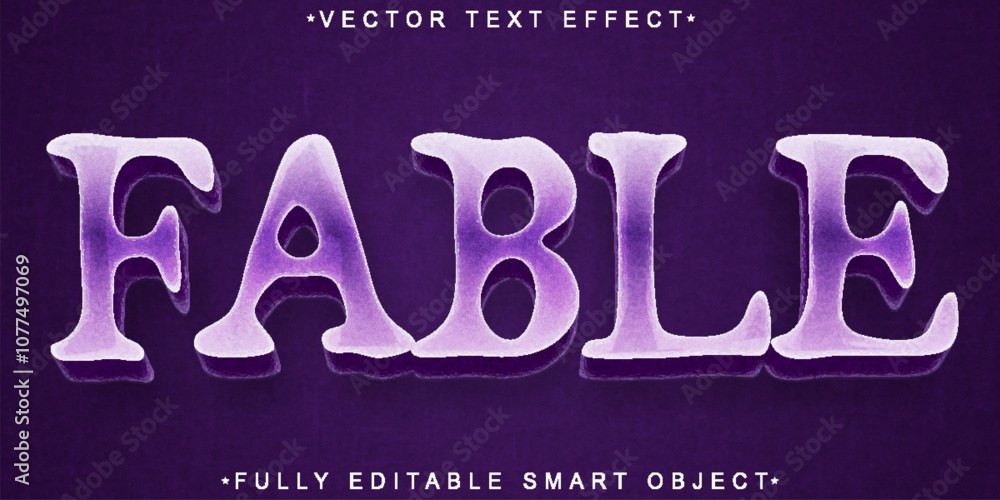 Poster fable story vector fully editable smart object text effect