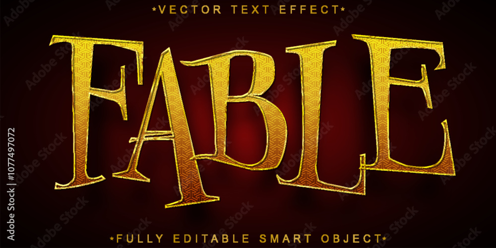 Poster fable story vector fully editable smart object text effect