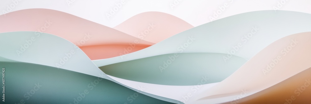 Leinwandbilder soft, flowing shapes in muted pastel colors create a serene abstract landscape, inviting a sense of 