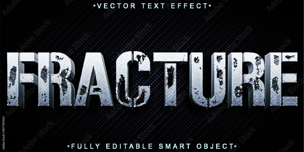 Poster fracture vector fully editable smart object text effect