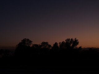 Countryside in Rural Kansas Just After Sunset