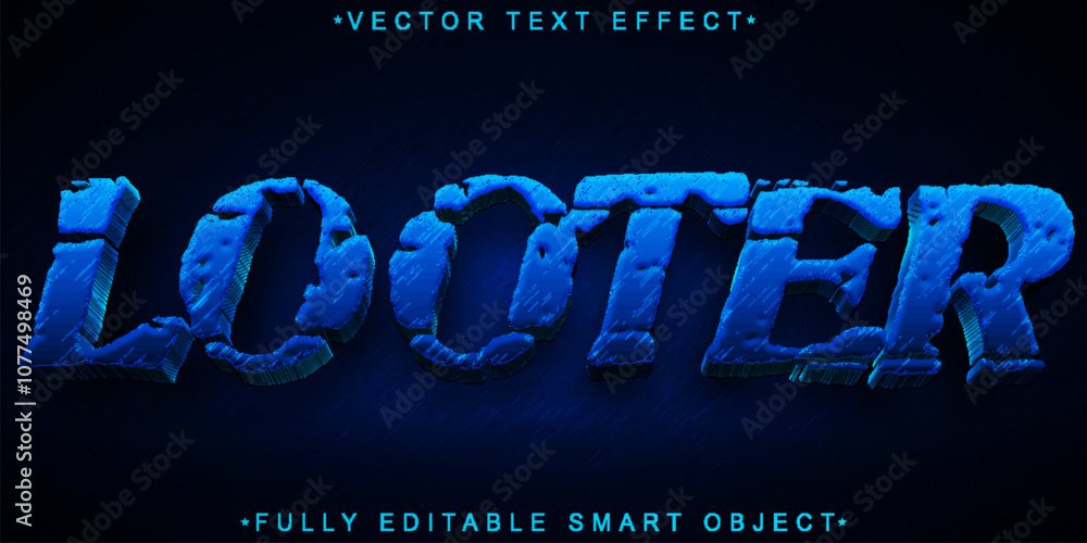 Poster looter vector fully editable smart object text effect