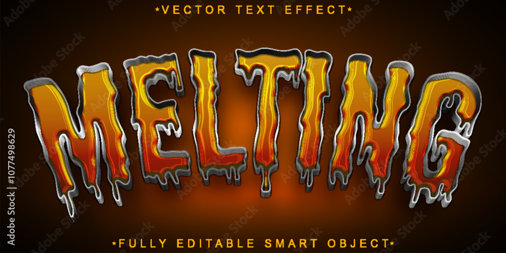Poster melting vector fully editable smart object text effect