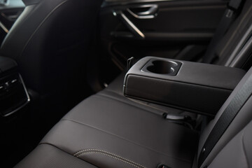 Vehicle armrest with cup holder, beige design, for luxury cars