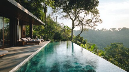 Luxury Villa with Infinity Pool overlooking a Tropical Rainforest