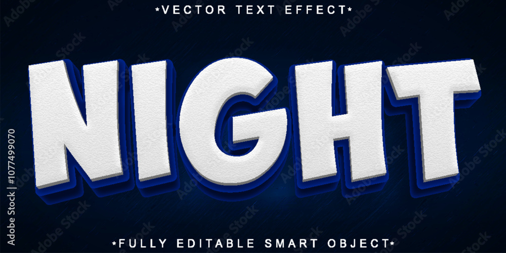 Aufkleber dark night vector fully editable smart object text effect