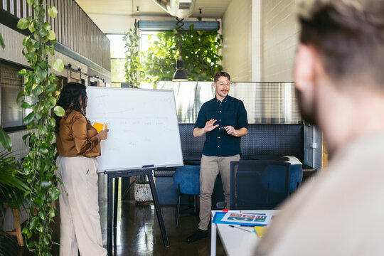 Businesspeople presenting a new project in the office