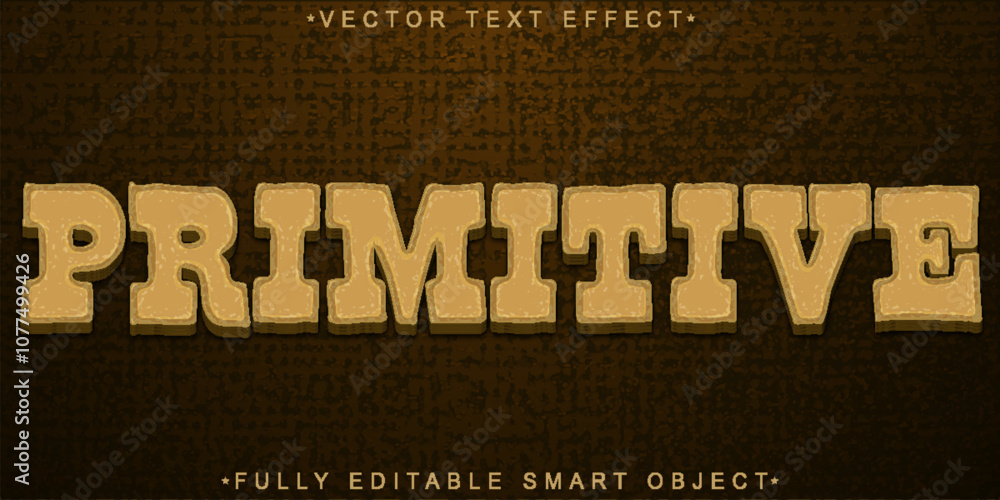 Poster brown primitive vector fully editable smart object text effect