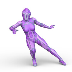 女性サイボーグ　3DCGレンダリング