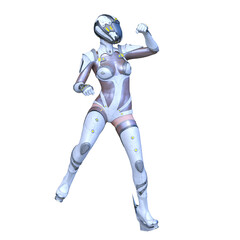 女性サイボーグ　3DCGレンダリング