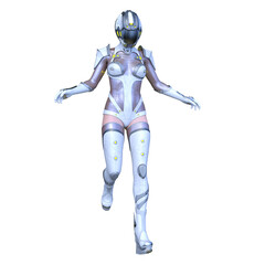 女性サイボーグ　3DCGレンダリング