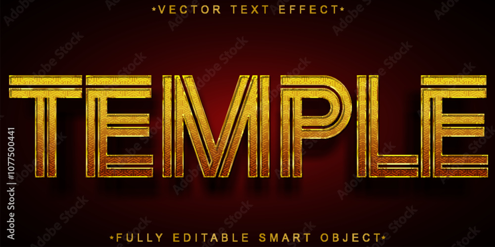 Poster historic temple vector fully editable smart object text effect