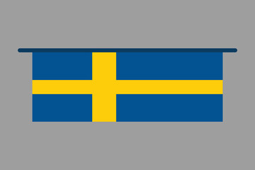 Obraz premium Sweden flag, The flag of Sweden, Flag of Sweden national country symbol illustration Vector, Rectangle Sweden flag illustration, Flat vector illustration 