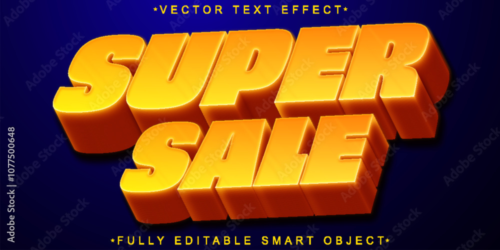 Aufkleber super sale vector fully editable smart object text effect