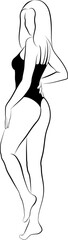 Woman in swimsuit. Vector illustration