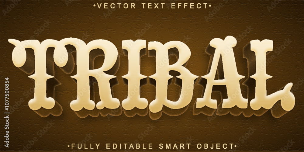 Poster brown tribal vector fully editable smart object text effect
