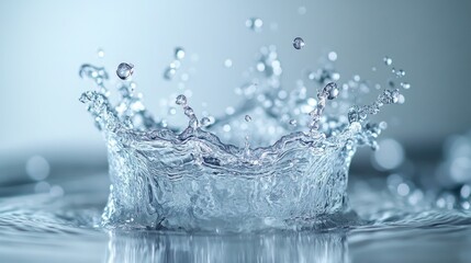 Water splash creates a crown-shaped form on the surface.