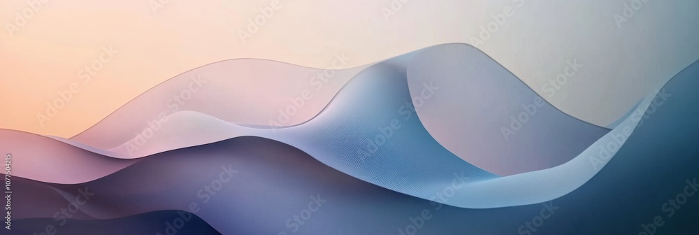 Aufkleber curved and layered abstract shapes in soft colors evoke a sense of tranquility and modern elegance i