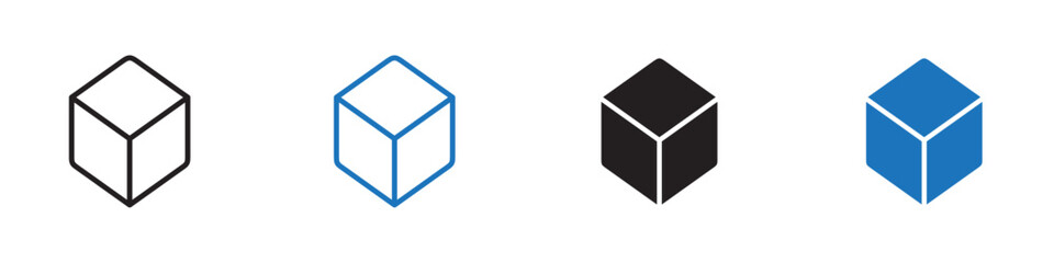 3d box icon Vector set outline