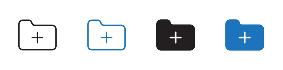Obraz premium Add folder icon Vector set outline