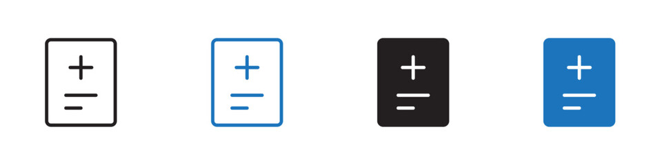 Add document icon Vector set outline