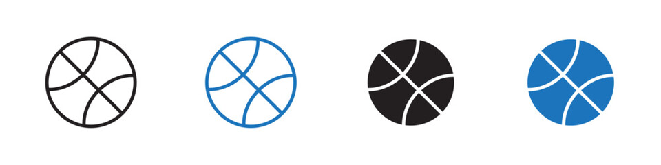 Basket ball icon Vector set outline