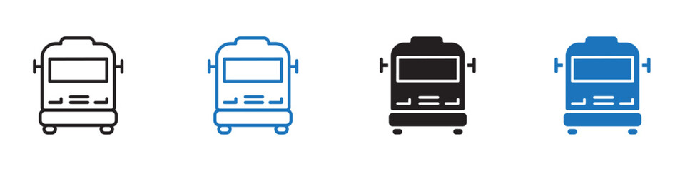 Bus icon Vector set outline