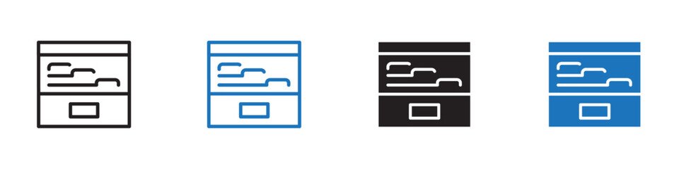 Card file box icon Vector set outline