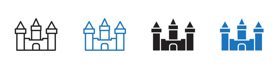 Castle icon Vector set outline