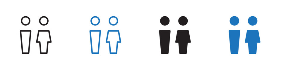 Couple icon Vector set outline