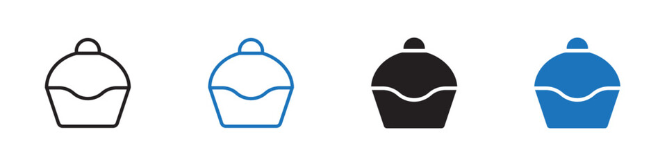Cupcake icon Vector set outline