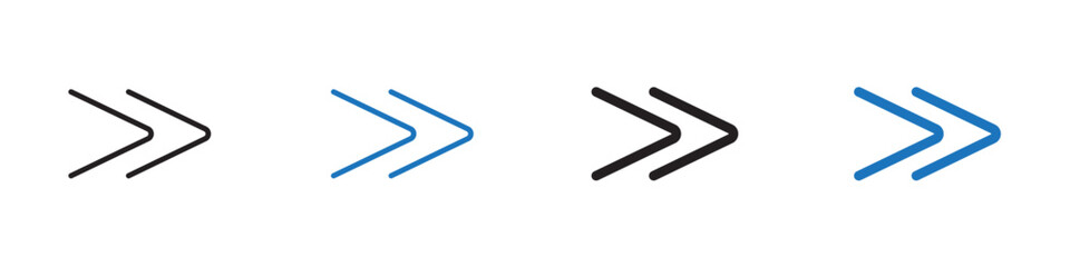 Fast forward icon Vector set outline