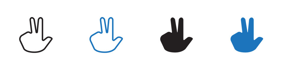 Fingers icon Vector set outline