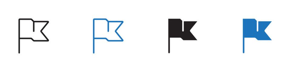 Flag icon Vector set outline