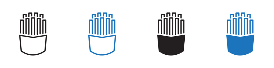 French fries icon Vector set outline