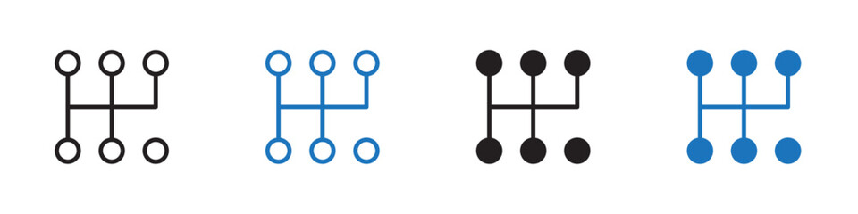 Gear box icon Vector set outline