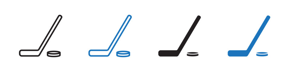 Ice hockey icon Vector set outline