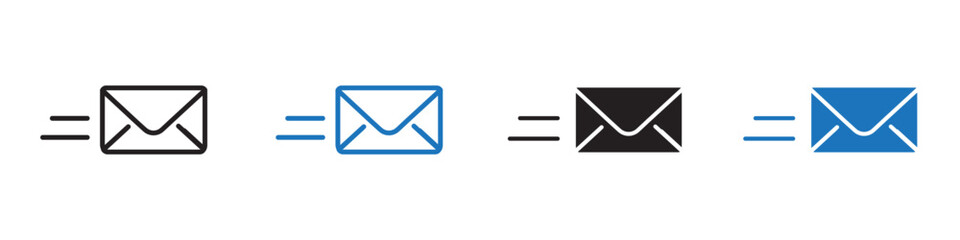 Incoming mail icon Vector set outline