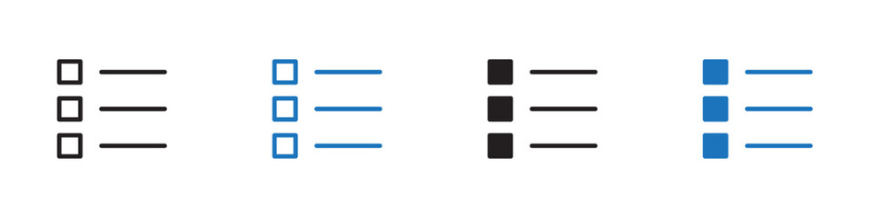 List checkbox icon Vector set outline
