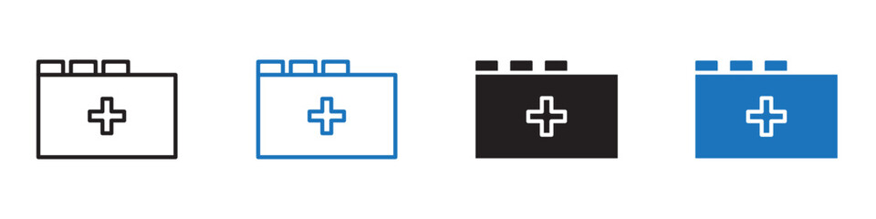 Medical file icon Vector set outline