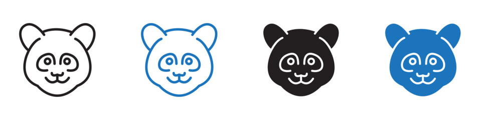 Panda icon Vector set outline