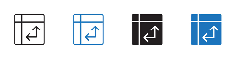 Pivot table icon Vector set outline