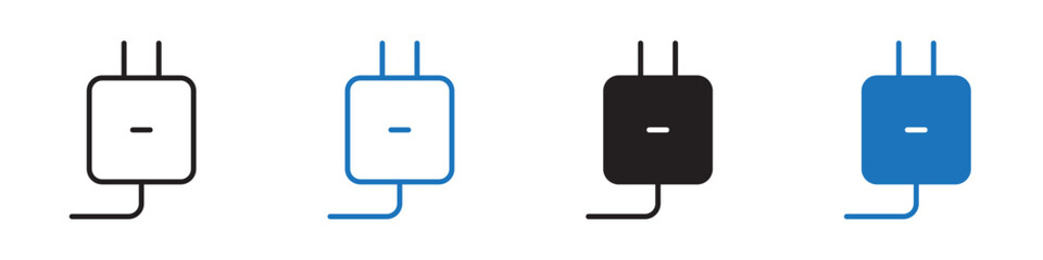 Plug icon Vector set outline
