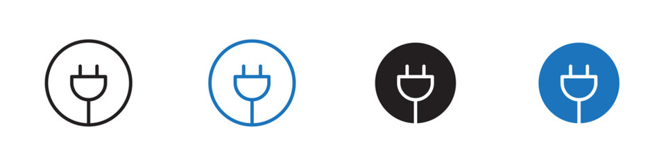 Plug icon Vector set outline