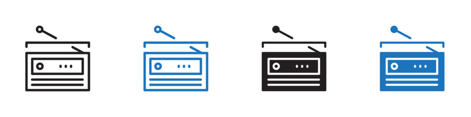 Radio icon Vector set outline