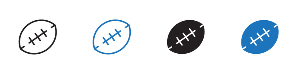 Rugby icon Vector set outline