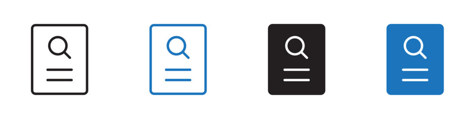 Search file icon Vector set outline