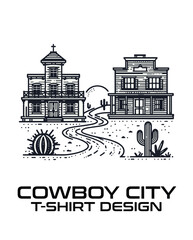 Cowboy City Vector T Shirt Design