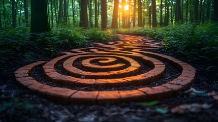 Spiral Pathway in the Forest